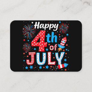 Happy 4th Of July Patriotic American Flag USA Business Card
