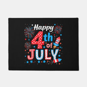 Happy 4th Of July Patriotic American Flag USA Doormat