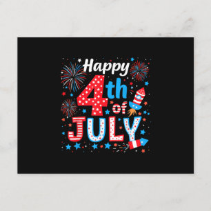 Happy 4th Of July Patriotic American Flag USA Enclosure Card