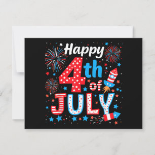 Happy 4th Of July Patriotic American Flag USA Holiday Card
