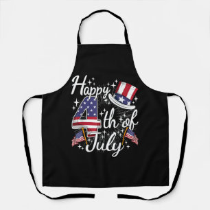 Happy 4th Of July Patriotic American Flag USA Men Apron