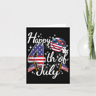 Happy 4th Of July Patriotic American Flag Usa Men  Card