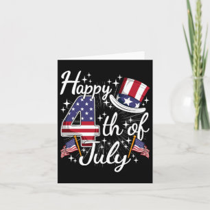 Happy 4th Of July Patriotic American Flag Usa Men Card