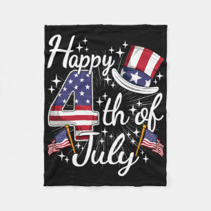 Happy 4th Of July Patriotic American Flag Usa Men Fleece Blanket