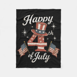 Happy 4th Of July Patriotic American Flag Usa Men Fleece Blanket