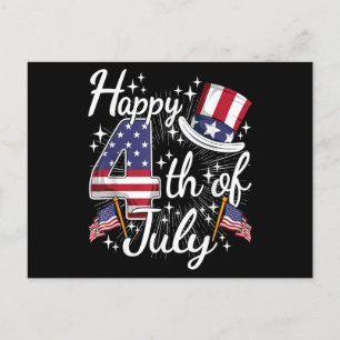 Happy 4th Of July Patriotic American Flag USA Men  Holiday Postcard