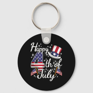 Happy 4th Of July Patriotic American Flag Usa Men  Key Ring