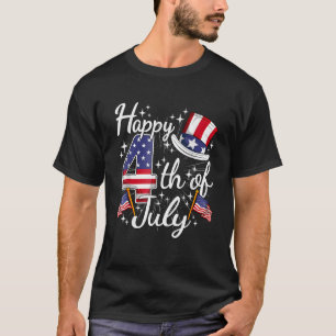 Happy 4th Of July Patriotic American Flag USA Men  T-Shirt