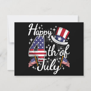 Happy 4th Of July Patriotic American Flag USA Men Thank You Card