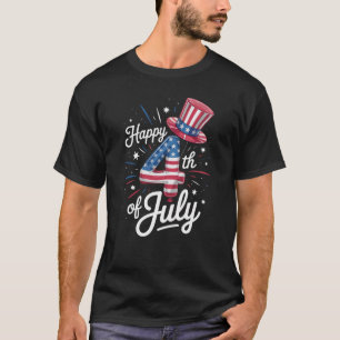 Happy 4th Of July Patriotic American Flag USA T-Shirt