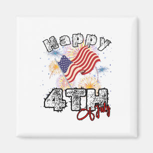Happy 4th Of July Patriotic American - Independenc Magnet