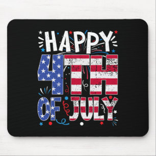 Happy 4th Of July Patriotic American Us Flag 4th O Mouse Pad