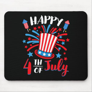 Happy 4th Of July Patriotic American Us Flag Men W Mouse Pad