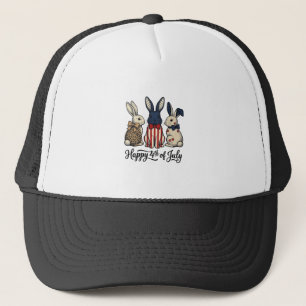 Happy 4th of July Patriotic Bunny Shirt Design_1 Trucker Hat