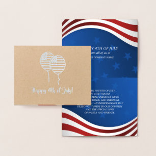 Happy 4th of July. Patriotic Corporate Foil Card