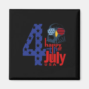 Happy 4th Of July Patriotic Eagle Flag 4th Of July Magnet
