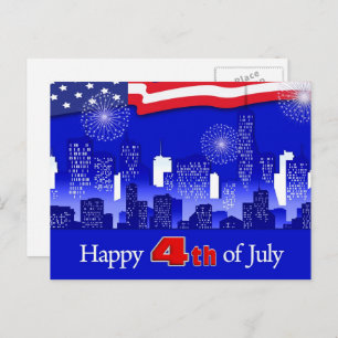 Happy 4th of July.  Patriotic  Postcard