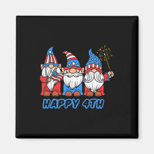 Happy 4th of July Patriotic Pride Gnomes Independe Magnet