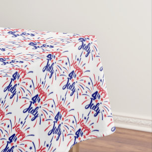 Happy 4th of July Patriotic Starburst Tablecloth