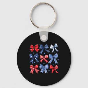 Happy 4th Of July Patriotic Toddler Girl Boho Coqu Key Ring