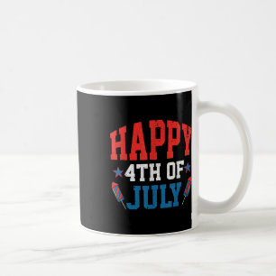 Happy 4th Of July Patriotic Usa American Flag Four Coffee Mug