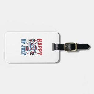 Happy 4th of July Patriotic Vintage Vector Design_ Luggage Tag