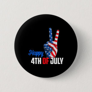 Happy 4th Of July Peace America Independence Day P 6 Cm Round Badge