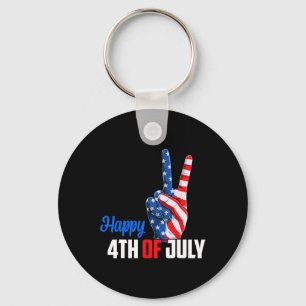 Happy 4th Of July Peace America Independence Day P Key Ring