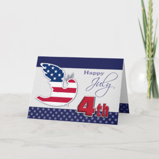 Happy 4th of July. Peace Dove Patriotic Card