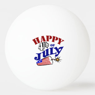 Happy 4th of July Ping Pong Ball