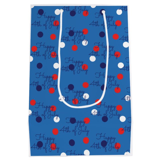 Happy 4th of July / Polka dots Medium Gift Bag (Back)