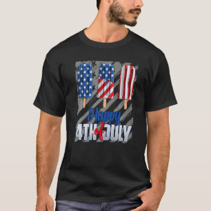 Happy 4th Of July Popsicle Red White Blue American T-Shirt