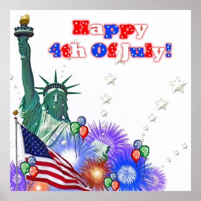 Happy 4th Of July Poster (Front)