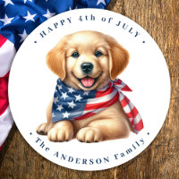Happy 4th Of July Puppy Dog Patriotic Retriever