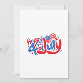 Happy 4th of July Red, White, and Blue Typography Invitation