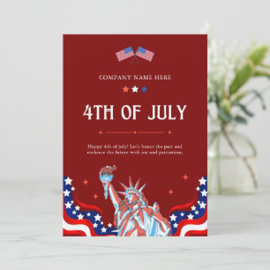 Happy 4th of July Red White Blue Stars & Stripes Holiday Card