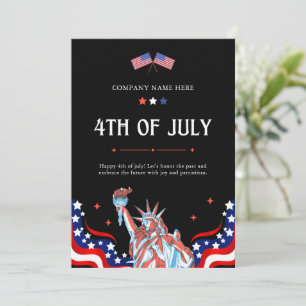 Happy 4th of July Red White Blue Stars & Stripes Holiday Card