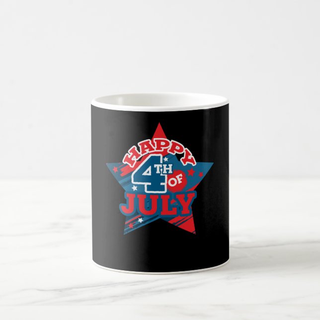 Happy 4th of July Star - USA flag - LOVE USA Coffee Mug (Center)