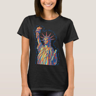 Happy 4th Of July Statue Of Liberty Retro T-Shirt