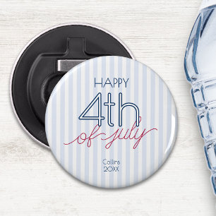 Happy 4th of July Summer Patriotic Red White Blue Bottle Opener