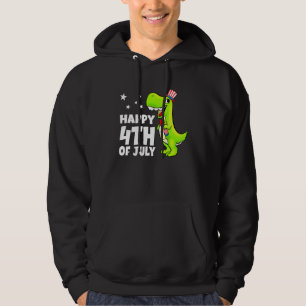 Happy 4th Of July T Rex Dino Dinosaur Baby Toddler Hoodie