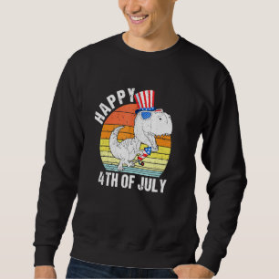Happy 4th Of July T-Rex Dino Dinosaur Baby Toddler Sweatshirt