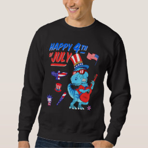 Happy 4th Of July T Rex Dino Dinosaur Baby Toddler Sweatshirt