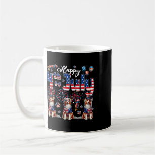 Happy 4th Of July Three Cute Australian Shepherds Coffee Mug