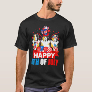 Happy 4th Of July Three Pride American Flag Guinea T-Shirt