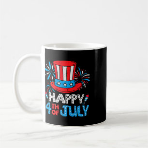 Happy 4th Of July Top Hat Us Flag Patriotic Men Wo Coffee Mug