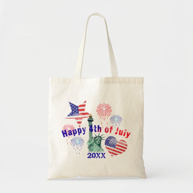 Happy 4th of July Tote Bag (Front)