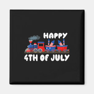 Happy 4th Of July Train Us Flag Independence Day 4 Magnet