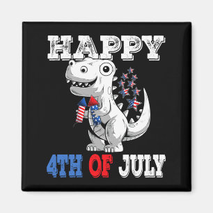 Happy 4th of july trex dino for toddler boys kids magnet