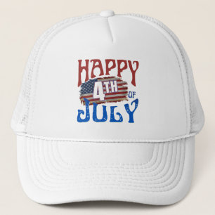 HAPPY 4TH OF JULY TRUCKER HAT